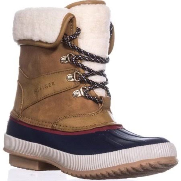 Tommy Hilfiger Womens Rustee Lined Snow Boots, Dark Natural - Picture 1 of 8
